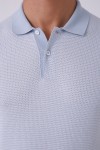 3 Düğme Polo Yaka Triko Tshirt Beyaz Yaka Detaylı