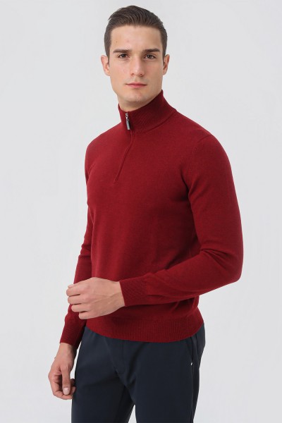 Yarım Fermuarlı Dik Yaka Triko Yarım Fermuarlı Dik Yaka Triko