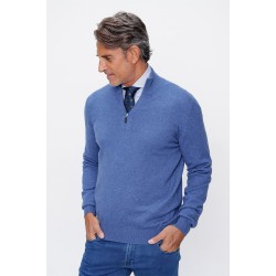 %100 Cashmere Yarım Fermuarlı Triko