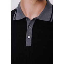 %100 Koton Düğmeli Polo Yaka Örme T-Shirt