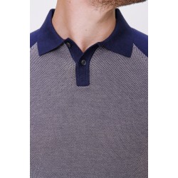 Polo Yaka İki Düğme Örme T-Shirt