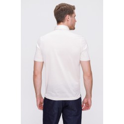 %100 Cotton 3 Düğme İtalyan Yaka T-Shirt