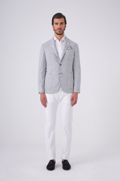 Fit Drop Torba Cepli Mono Yaka Astarsız Ceket