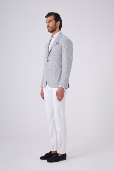 Fit Drop Torba Cepli Mono Yaka Astarsız Ceket