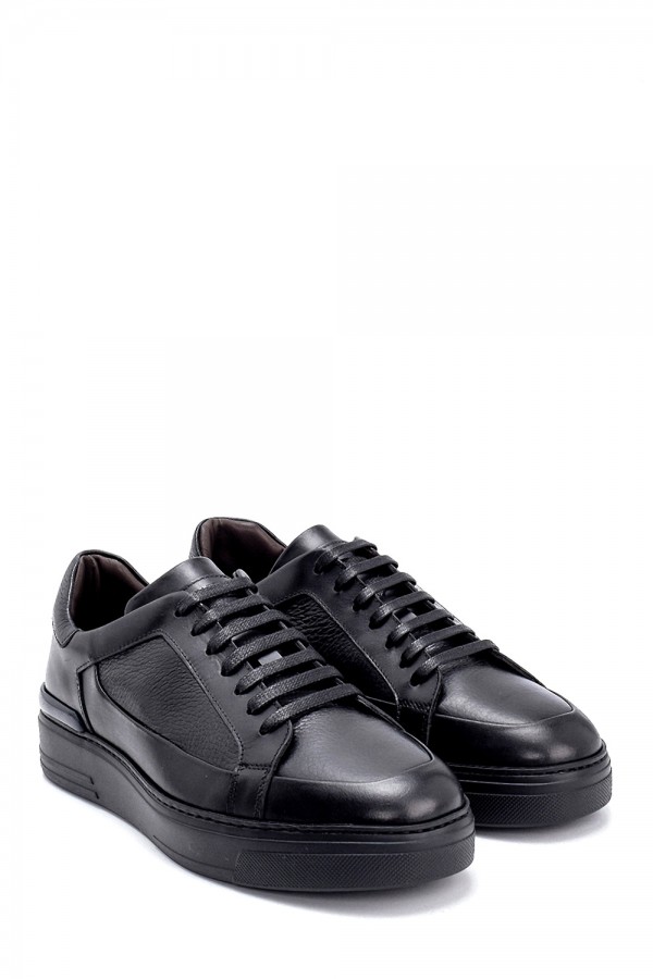 Siyah Bağcıklı Altı Lastik Sneakers