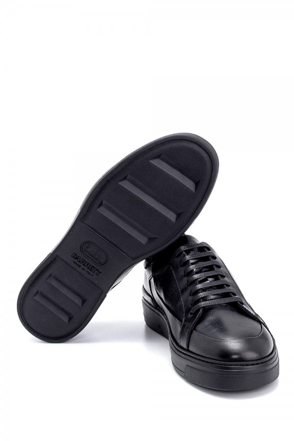 Siyah Bağcıklı Altı Lastik Sneakers