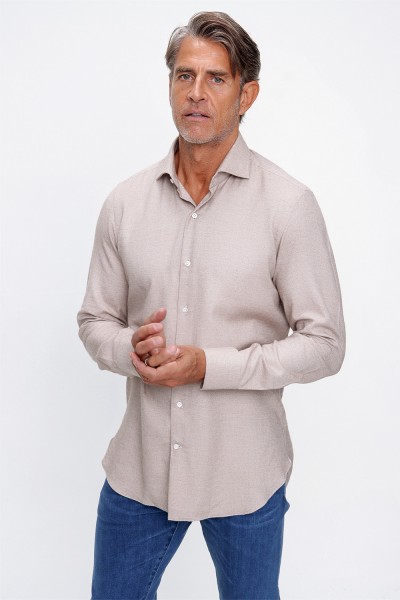 %100 Pamuk Tüylendirilmiş Kumaş Gömlek