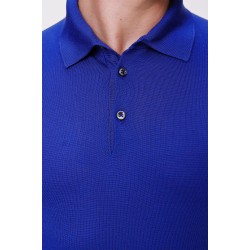 Polo Yaka Üç Düğme Örme T-Shirt