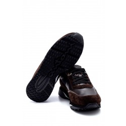 Kahverengi Nubuk Ve Normal Deri Bağcıklı Sneakers