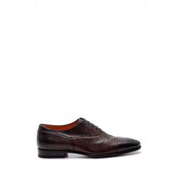 kahverengi yumuşak deri bağcıklı kösele taban klasik ayakkabı