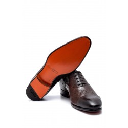 kahverengi yumuşak deri bağcıklı kösele taban klasik ayakkabı