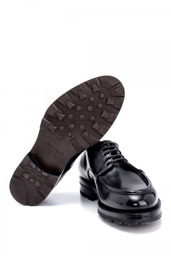 Deri Bağcıklı Altı Lastik Klasik Ayakkabı