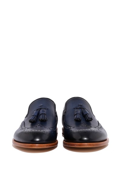 Deri Lacivert Loafer