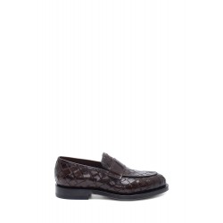 Kahverengi Deri Desenli Goodyear Taban Klasik Ayakkabı