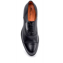 Bağcıklı Altı Lastik Taban Siyah Klasik Ayakkabı