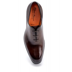 Deri Kahverengi Altı Lastik Bağcıklı Klasik Ayakkabı
