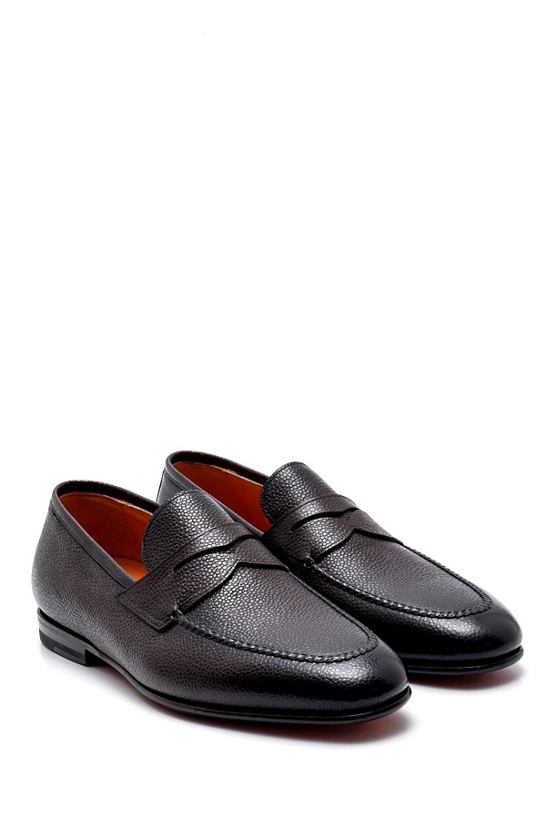 Kahverengi Deri Goodyear Taban Loafer