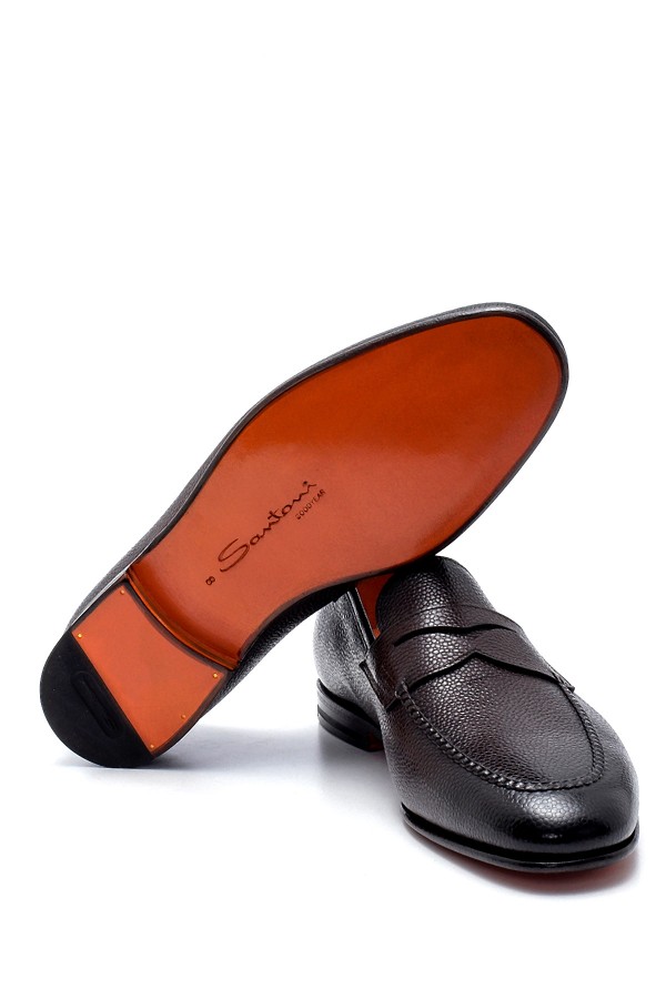 Kahverengi Deri Goodyear Taban Loafer