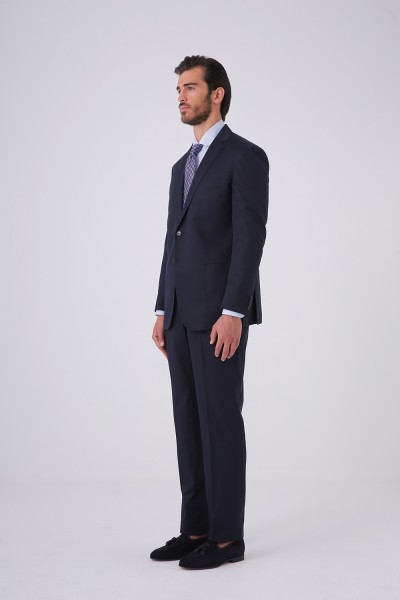 7 Drop 2 Düğme Çift Yırtmaç Takım Elbise Lacivert