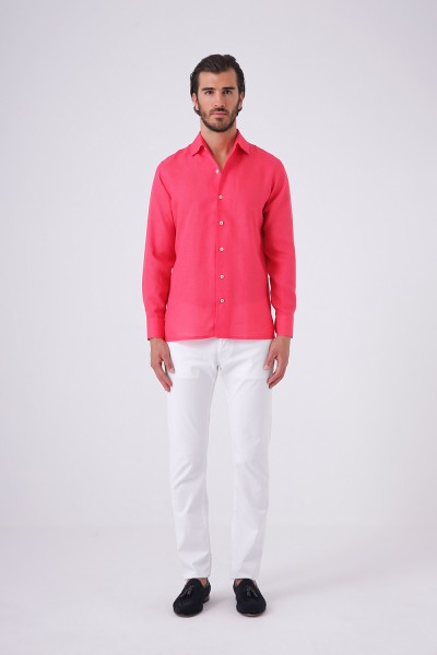 Keten Gömlek Kırmızı