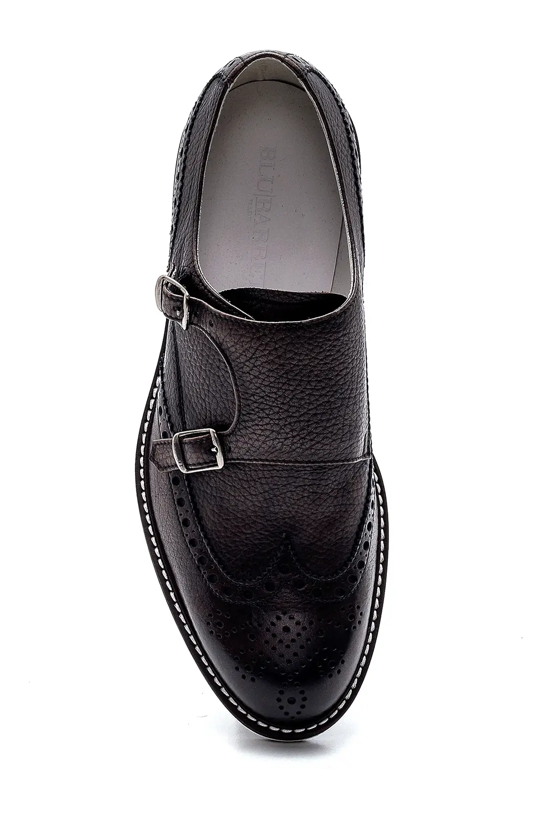 Deri Çift Tokalı Altı Lastik Loafer 3