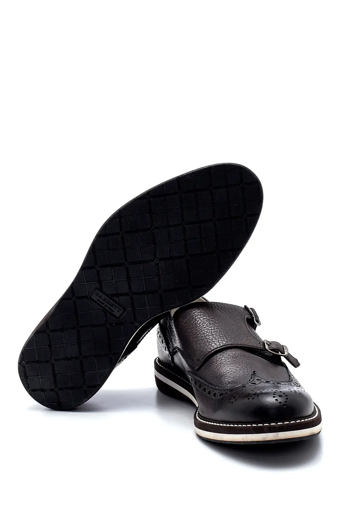Deri Çift Tokalı Altı Lastik Loafer 4