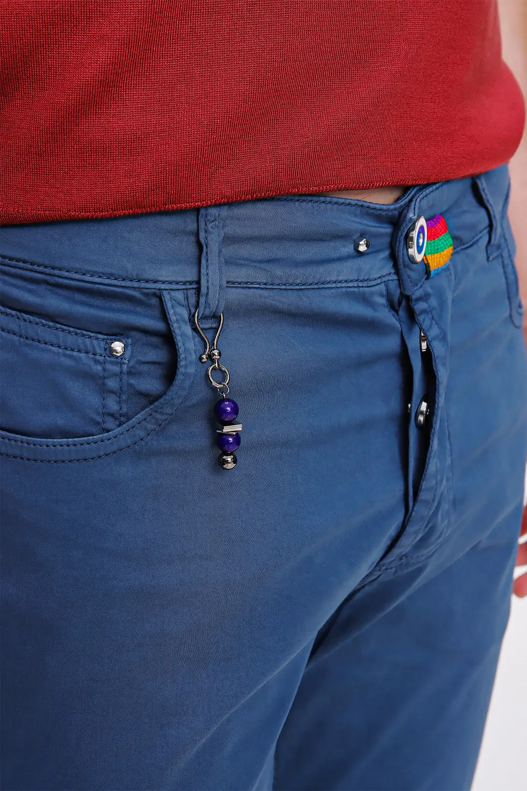 Önü Düğmeli Beş Cepli Cotton Pantolon 5