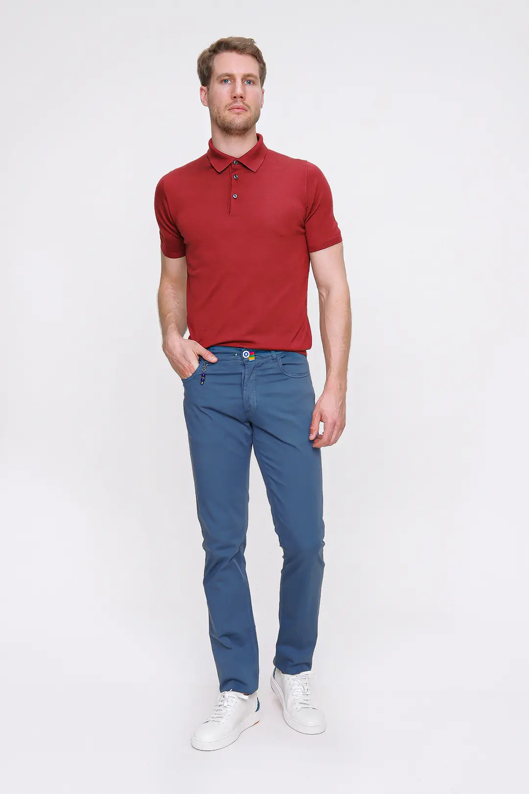 Önü Düğmeli Beş Cepli Cotton Pantolon
